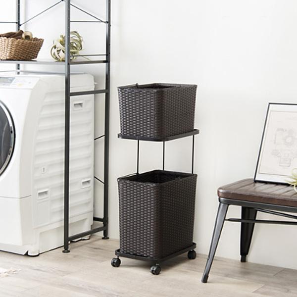 ランドリーラック 2段 ランドリーワゴン ランドリーバスケット