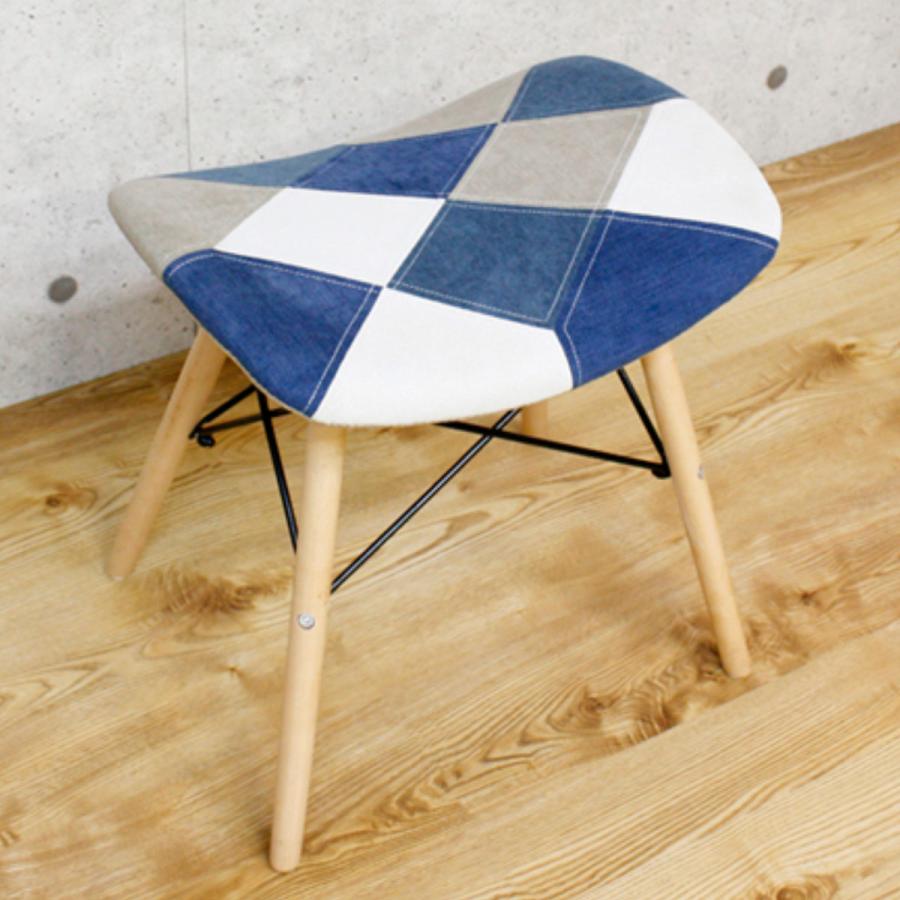 スツール 高さ45cm パッチワーク 木製 （ チェア イス 椅子 チェアー