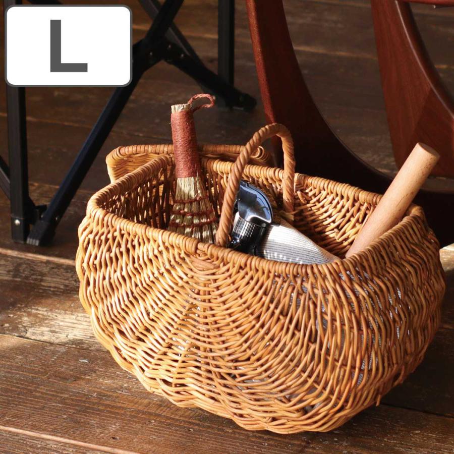 Creer バスケット アラログ フタ付きワンハンドルバスケットL ラタン