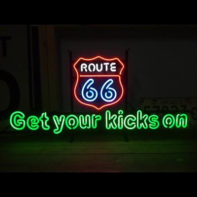 ネオンサイン ＜GET YOUR KICKS ON ROUTE 66 ルート66＞ サイズ：H37