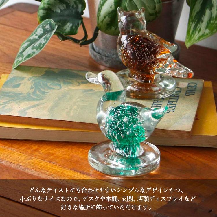 DETAIL（ディテール） 置物 グラスオブジェ ダック 高さ10cm ガラス製
