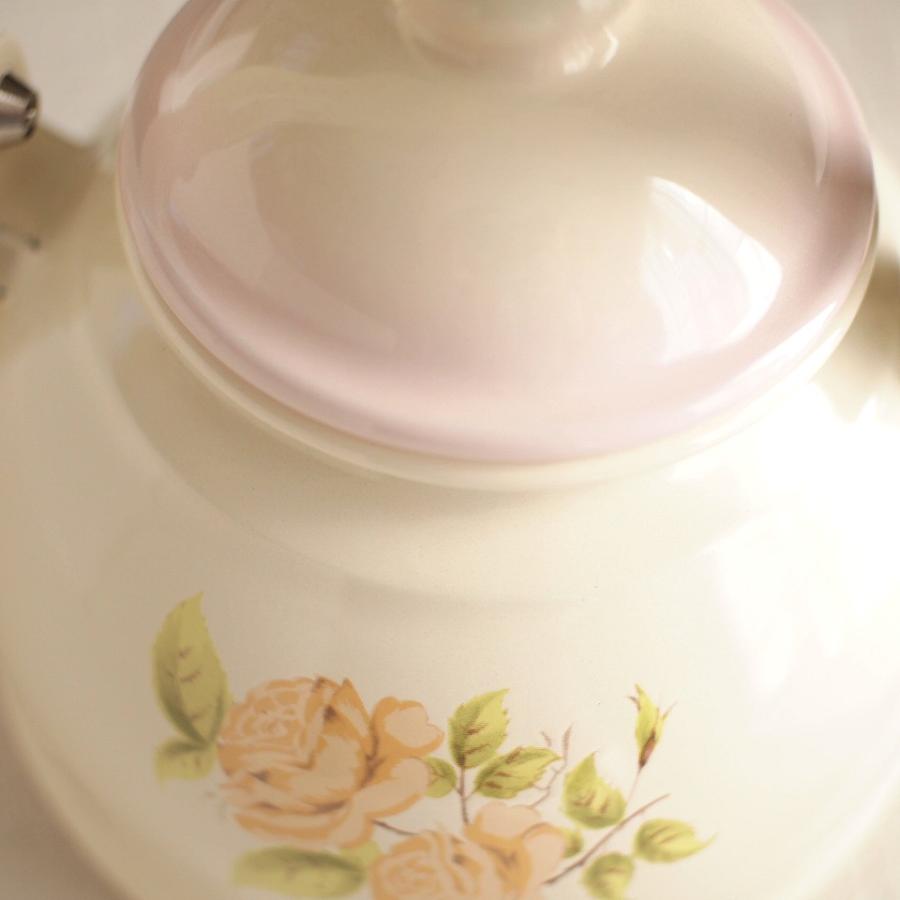 IH対応 イマン ダイアナローズ ホーロー ケトル アンティーク調 バラ