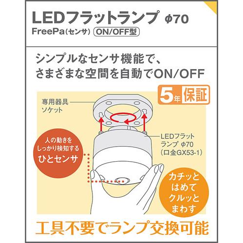 Panasonic（パナソニック） LEDフラットランプ FreePa 拡散 クラス700