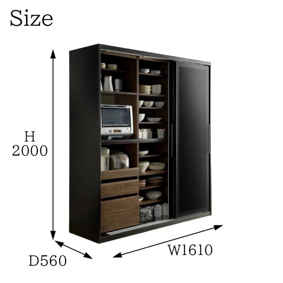 シギヤマ家具工業 【開梱設置付】 キッチンボード 幅160 3枚連動