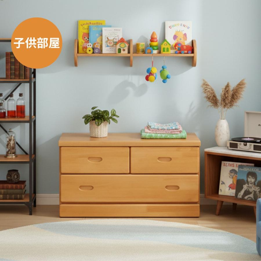 ベンチチェスト ボルガ 幅80cm 木製 引き出し 2段 収納付き ローボード