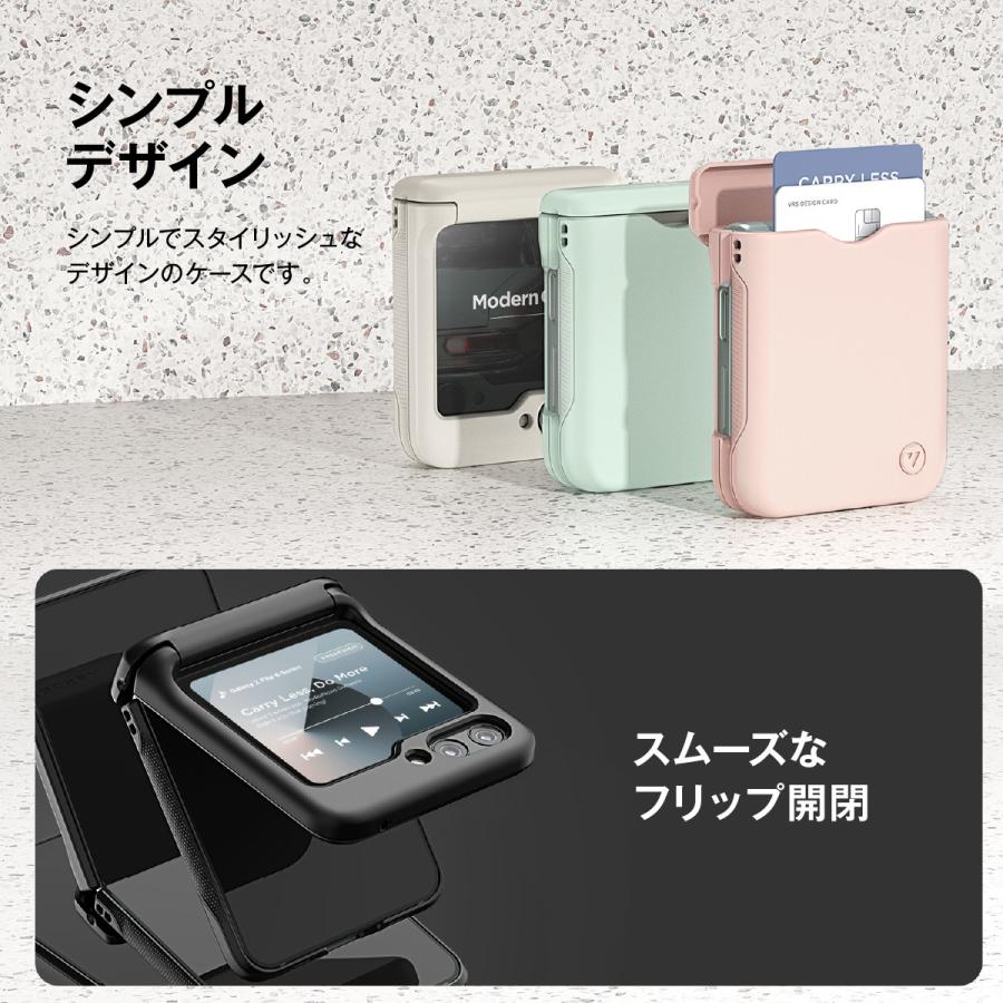 VRS DESIGN Galaxy Z Flip6 ケース 耐衝撃 カード収納 ヒンジ 保護 付