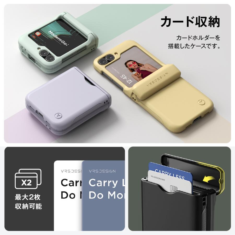 VRS DESIGN Galaxy Z Flip6 ケース 耐衝撃 カード収納 ヒンジ 保護 付