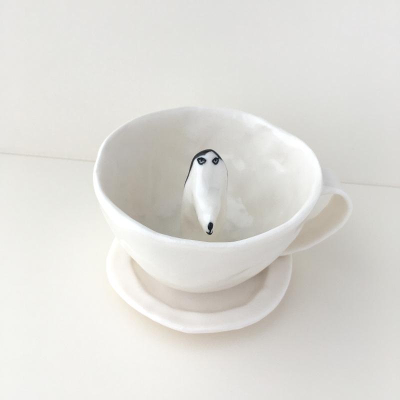 エレオノール・ボストロム カップ&ソーサー 犬 コーヒーカップ ティー