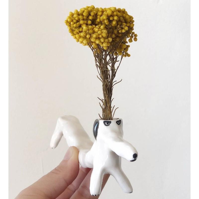 エレオノール・ボストロム 花瓶 犬 ロング ホワイト 陶器 置物 北欧