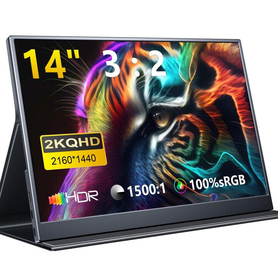 新品】モバイルモニター 14インチ 2K 3:2 IPSパネル 2160x1440P ゲーム
