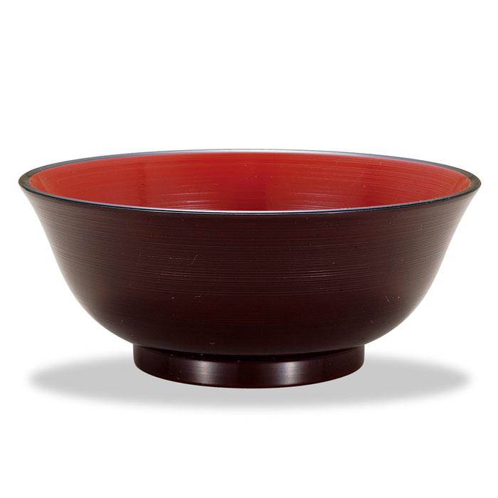 ミタニ レンジシリーズ レンジ刷毛目ラーメン鉢 溜 M13468-1 漆器 食器
