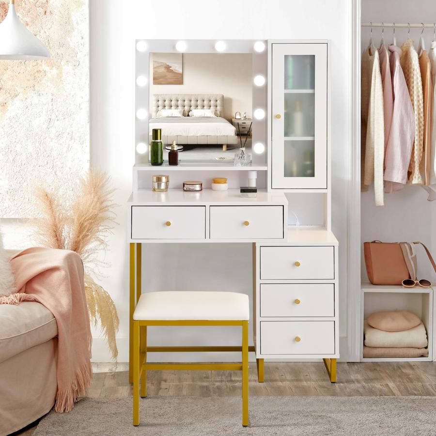 化粧台側面コンセント3段引き出し化粧台デスクのみ 訳あり品J204-100