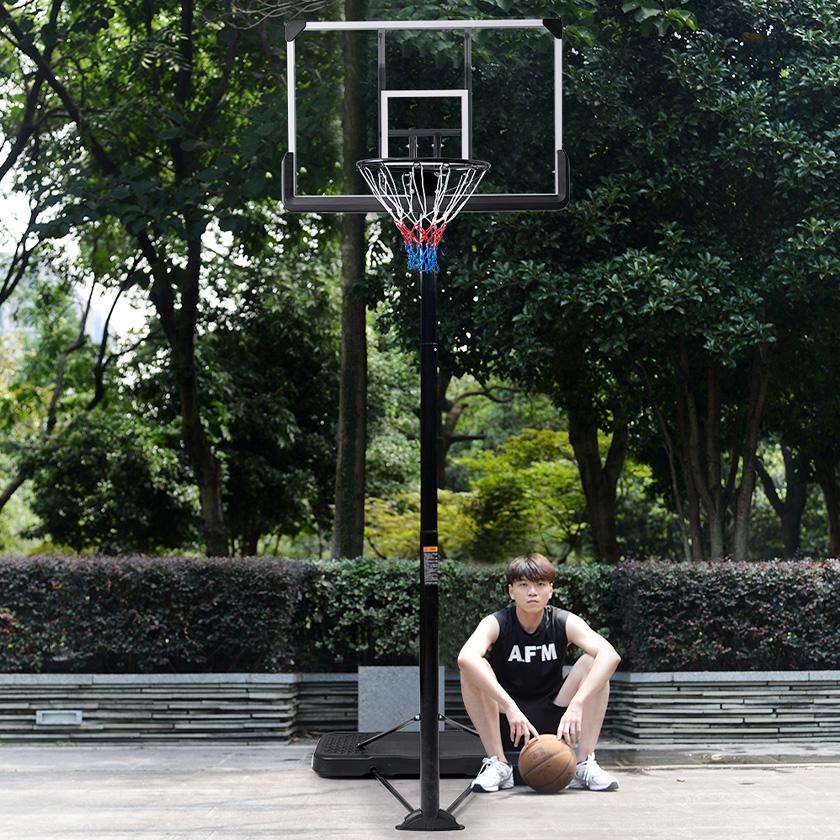 バスケットゴール 高さ8段階調節 公式＆ミニバス対応 200-305cm 移動可