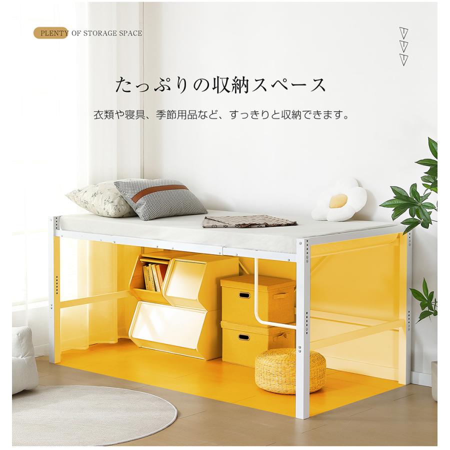 高さ90cm】ロフトベッド パイプベッド シングルベッド ロータイプ 省