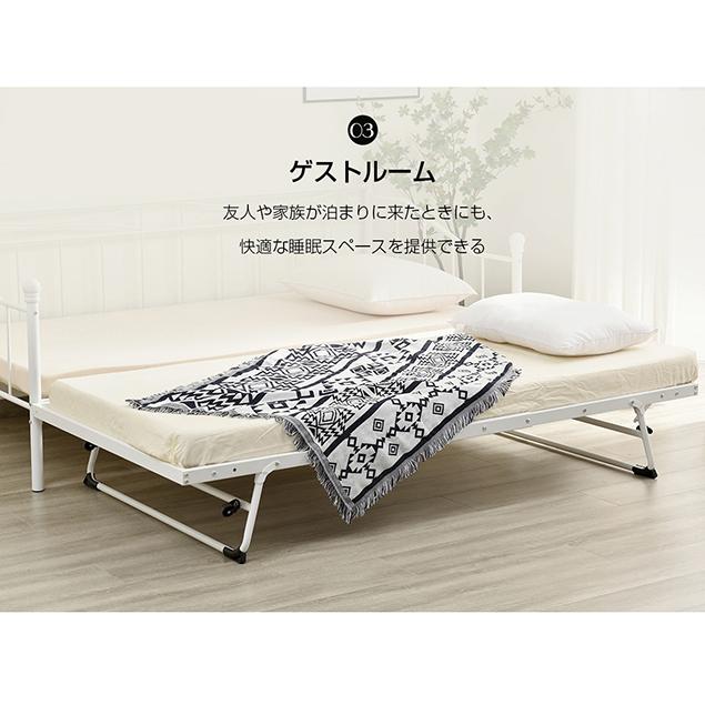 パイプベッド ベッドフレーム コンパクト エキストラベッドのみ