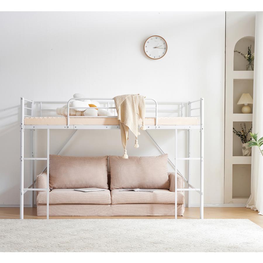 ロフトベッド S ロータイプ 子供 パイプベッド シングル 分別可能 耐