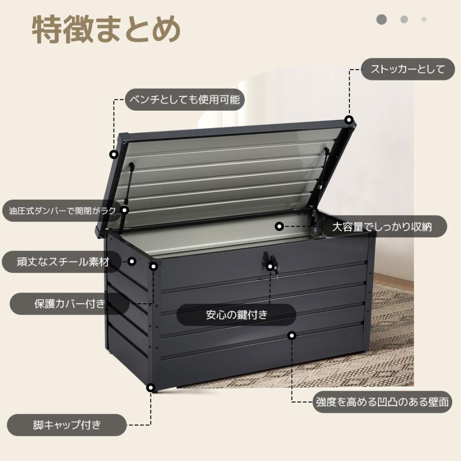 物置 屋外 350L 収納ボックス 収納庫 小型 置き配 ストッカー 屋外収納