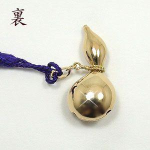 18金 携帯ストラップ へちま 根付 K18 鈴 キーホルダー 縁起物