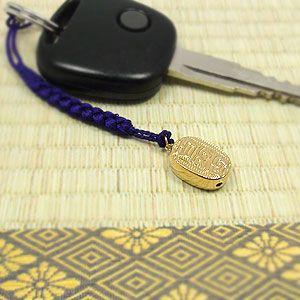 18金 キーホルダー 小判 大 根付 K18 鈴 携帯ストラップ 長寿