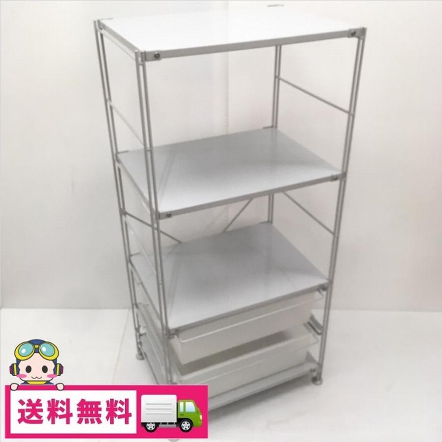 無印良品（MUJI） 中古 人気 スチールユニットシェルフ グレー 4段＋