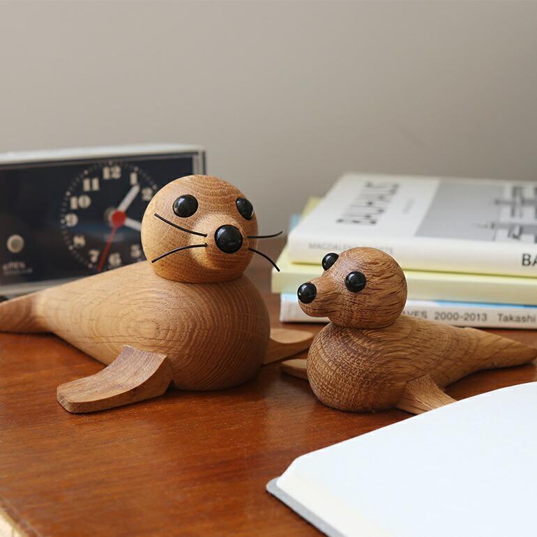 オブジェ 置物 アザラシ 天然木 デンマーク 北欧 ギフト SPRING