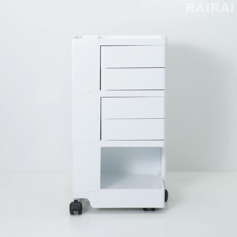 B-LINE（ビーライン） ボビーワゴン 3段 4トレイ ホワイト ブラック B