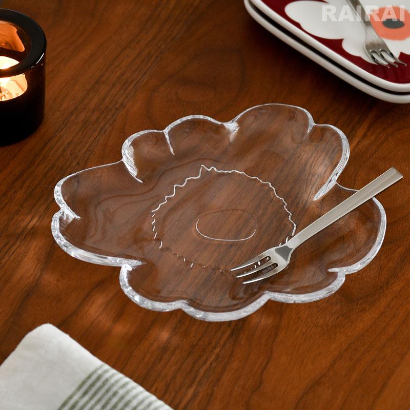 marimekko（マリメッコ） ガラスプレート 20cm ウニッコ シェイプ