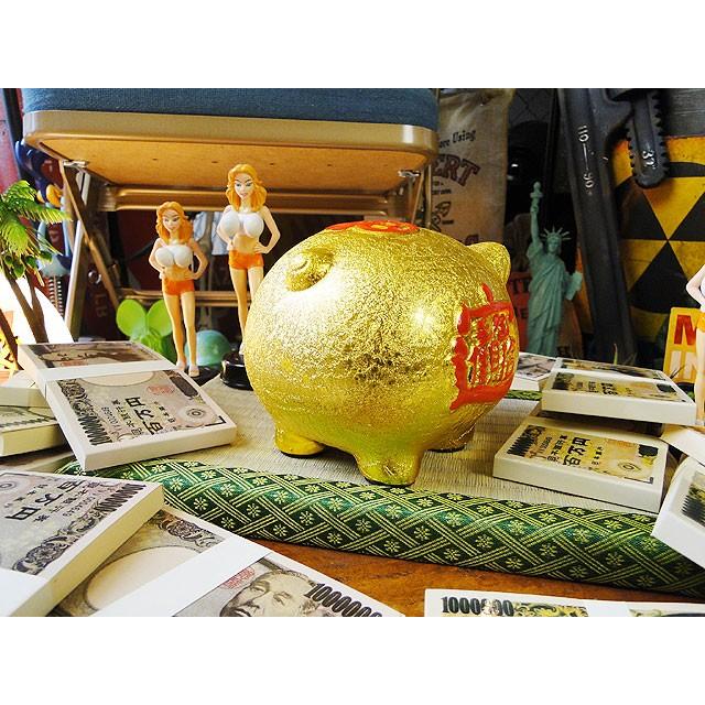 金運財運を招く縁起のいい金のブタさん 貯金箱 子豚 Sサイズ