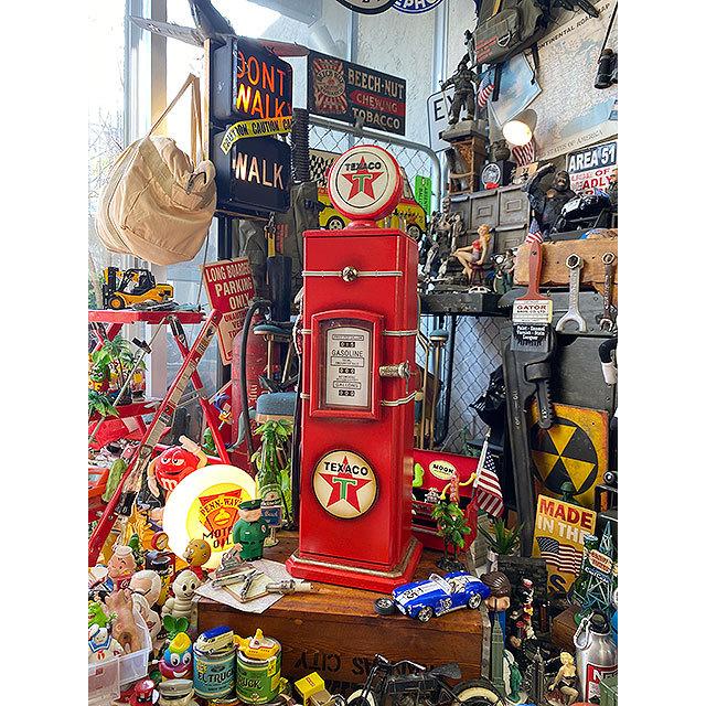 テキサコ ガスポンプ型キャビネット CDタワー □ アメリカン雑貨