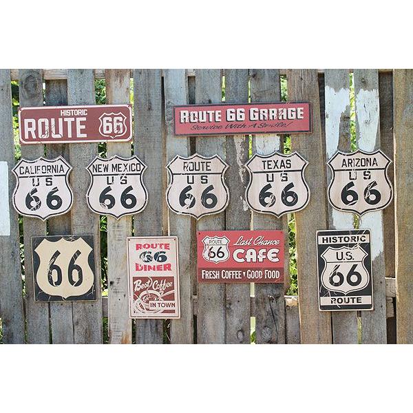 アメリカン レトロ 昔のルート66 ウッドサイン （ルート66ガレージ