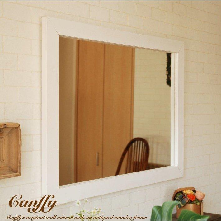 鏡 壁掛け ウォールミラー 白 日本製 おしゃれ 北欧 CAM-64×88WH