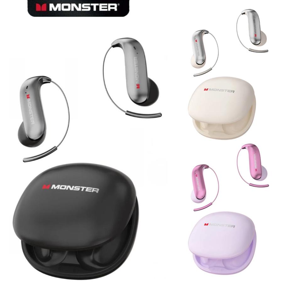 MONSTER ワイヤレスイヤホン オープンイヤー 耳掛け チタン合金 ノイズ