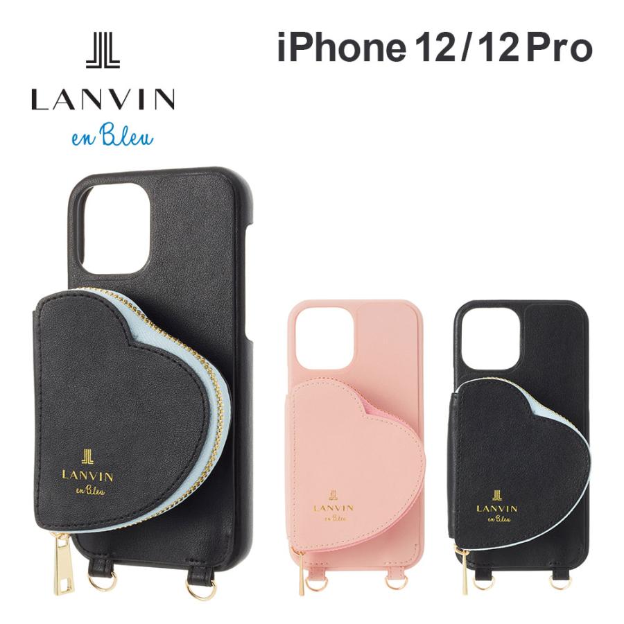 ランバン オン ブルー iPhone12 12pro スマホケース ネックストラップ