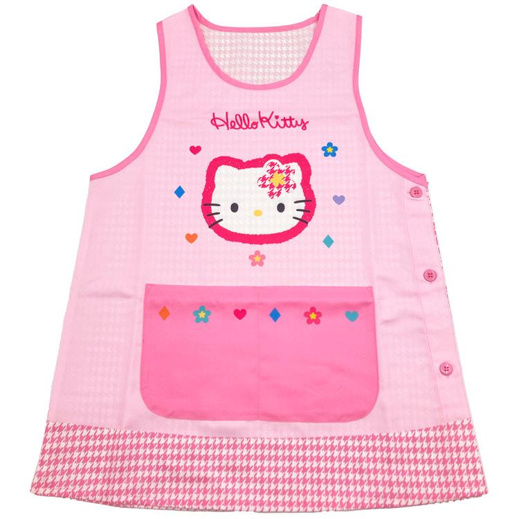 ハローキティ エプロン 大寸 転写脇釦 3L〜4L ピンク 898485 カオハナ