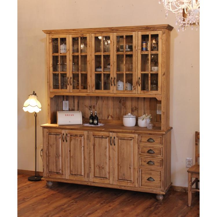 日本製】5ガラスドア・クラシックカップボード・W1700 クラシック