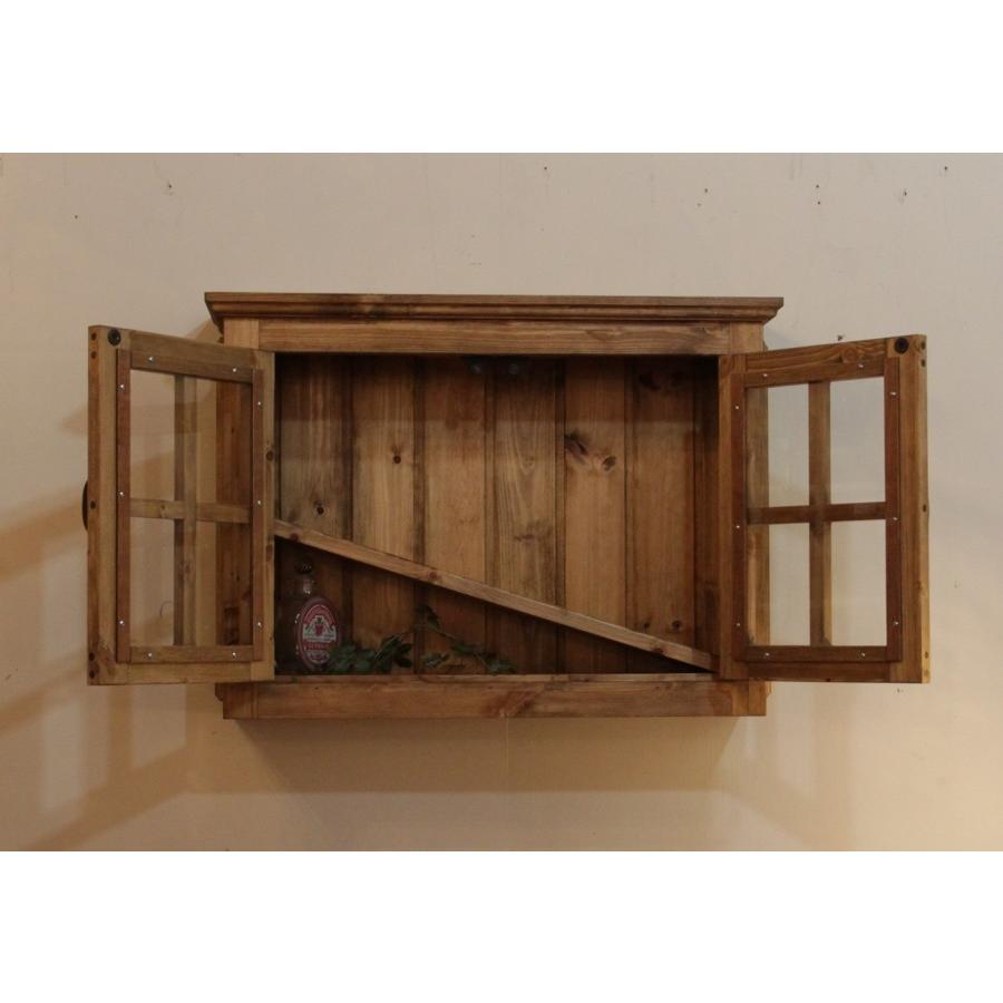 日本製】クラシック・2ガラスドアウォールシェルフ クラシック