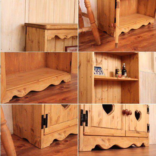 本棚 カントリー家具 薄型 完成品 大容量 北欧 無垢 パイン材 おしゃれ