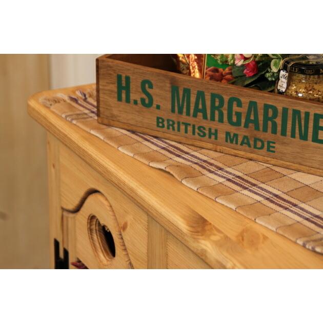 キャビネット ハート 布扉付き キッチンラック オーダーメイド