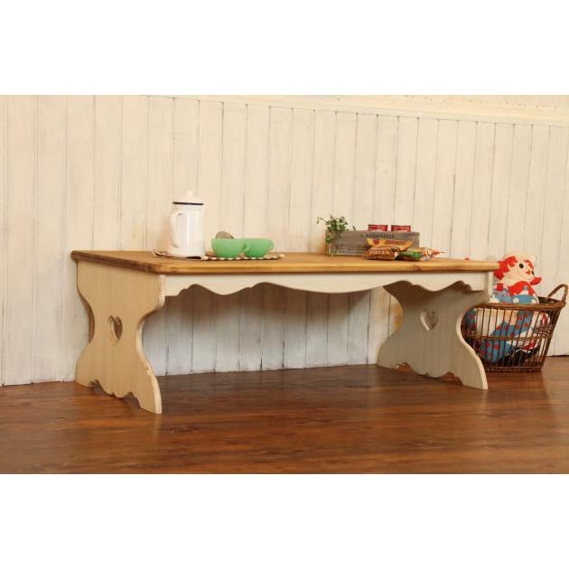 カントリー家具 ローテーブル NC・ハートローテーブル・L・棚板