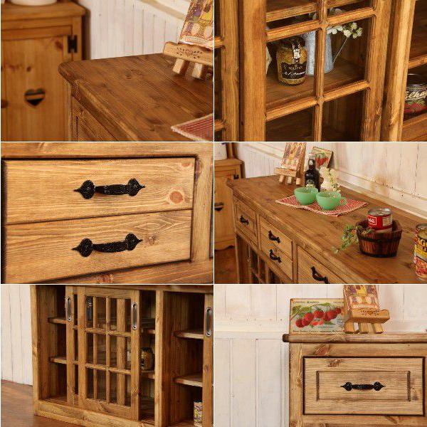 4スライドドア キャビネット オーダーメイド カントリー家具 完成品