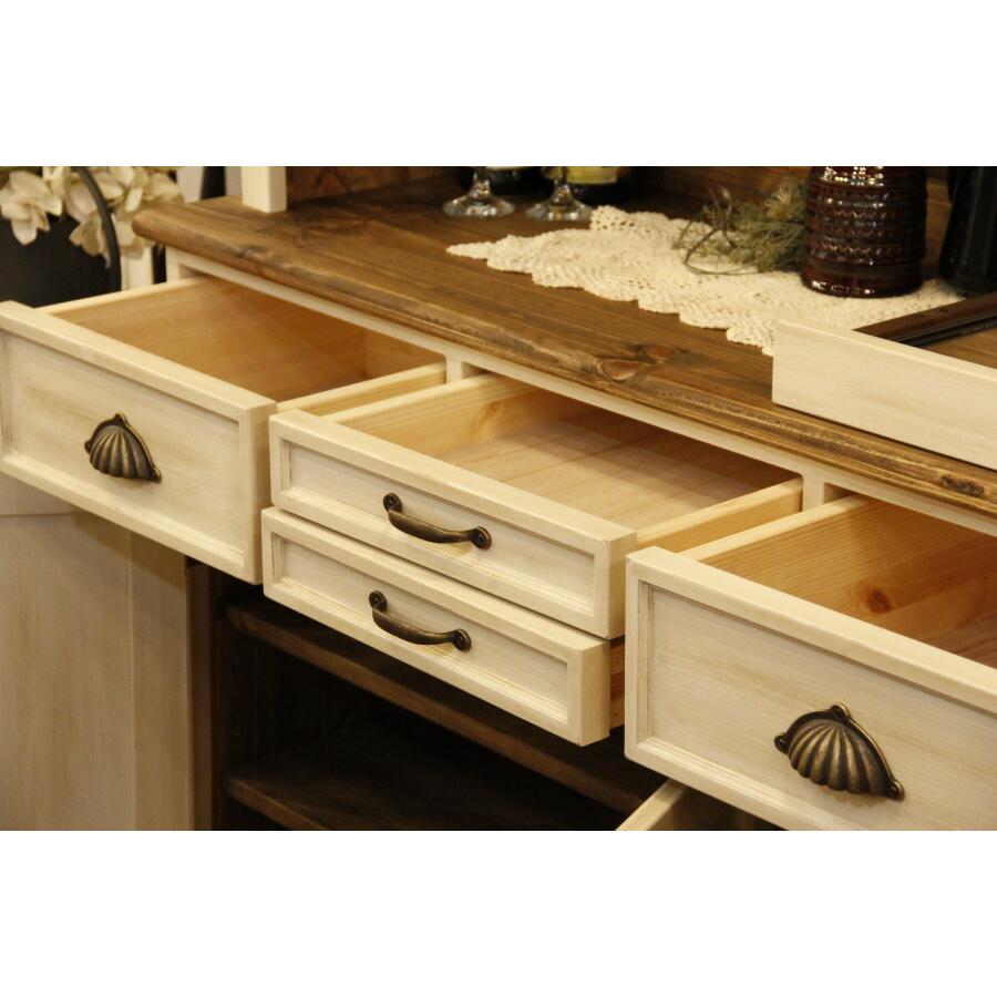 日本製】NC・3ガラスドア・クラシックカップボード カントリー調 食器