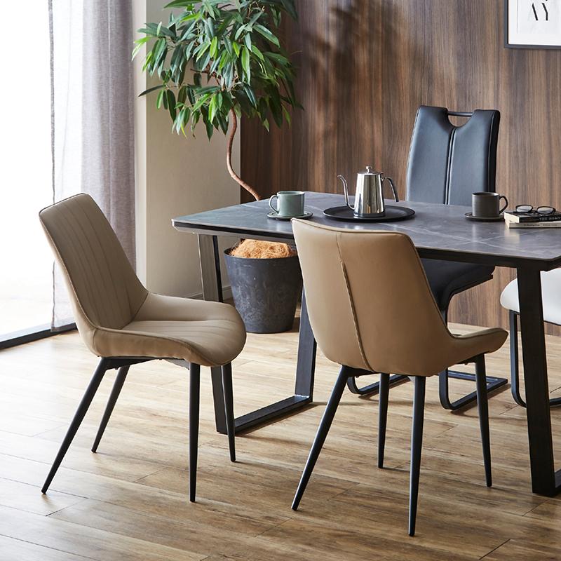 ダイニングチェア チェア 黒 2脚セット 椅子 ベージュ ブラック