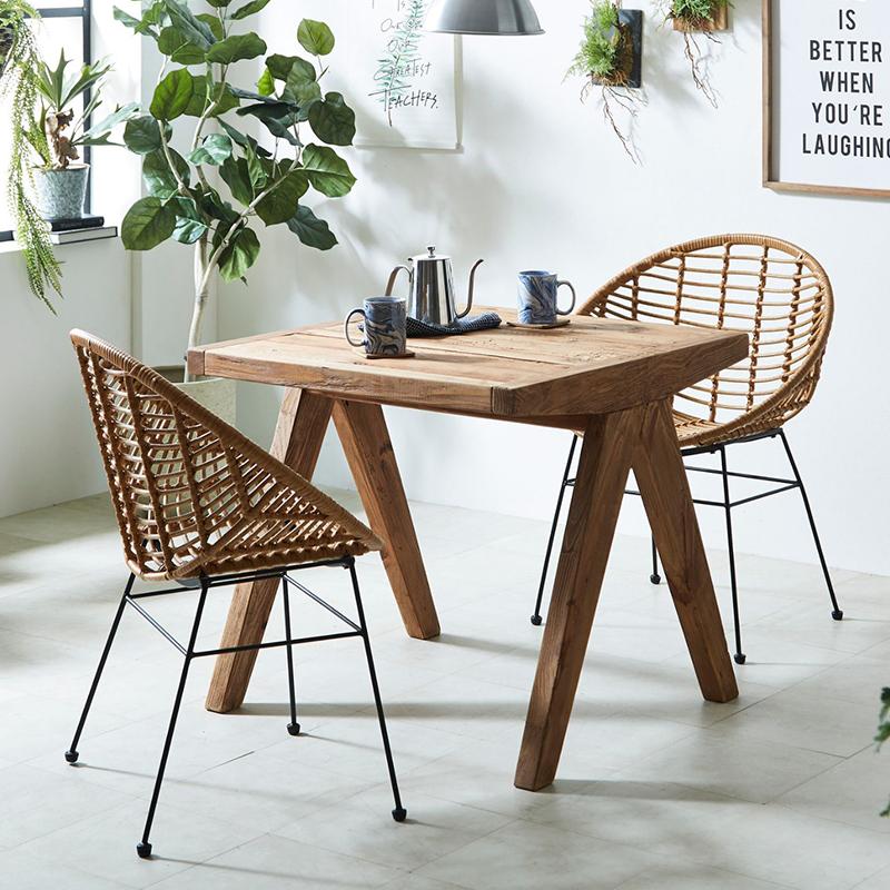 ダイニングテーブル カフェテーブル 古材 幅80 古民家風 角型