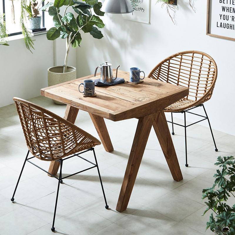 ダイニングテーブル カフェテーブル 古材 幅80 古民家風 角型