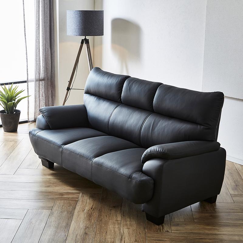 ソファ ソファー 本革 3人掛け 幅180 三人掛け 黒 北欧 モダン