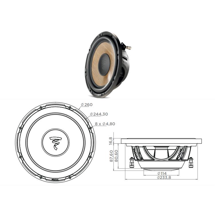 正規品 FOCAL フォーカル P 25 FSE 25cmサブウーファー 1ピース FLAX