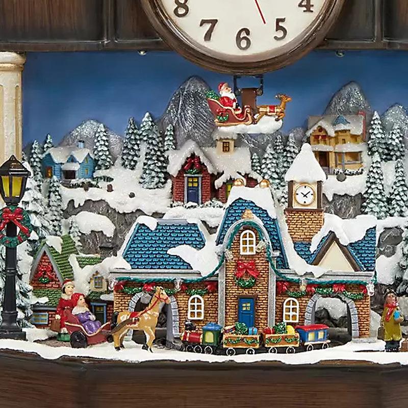 コストコ アニメイテッド クロック 置時計 北欧 クリスマスソング収録