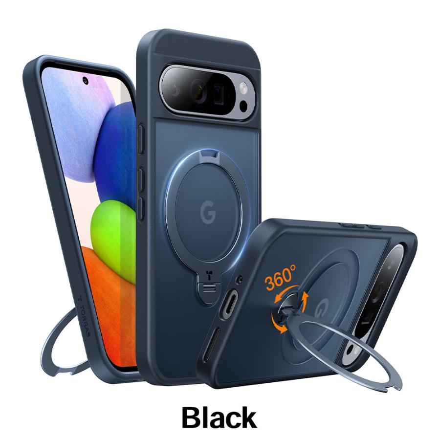 Torras Ostand Spin for Google Pixel 9 Pro XL スマホカバー 耐衝撃