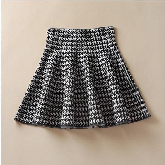 セール中 レディース 千鳥格子柄 フレア ミニスカート メール便送料