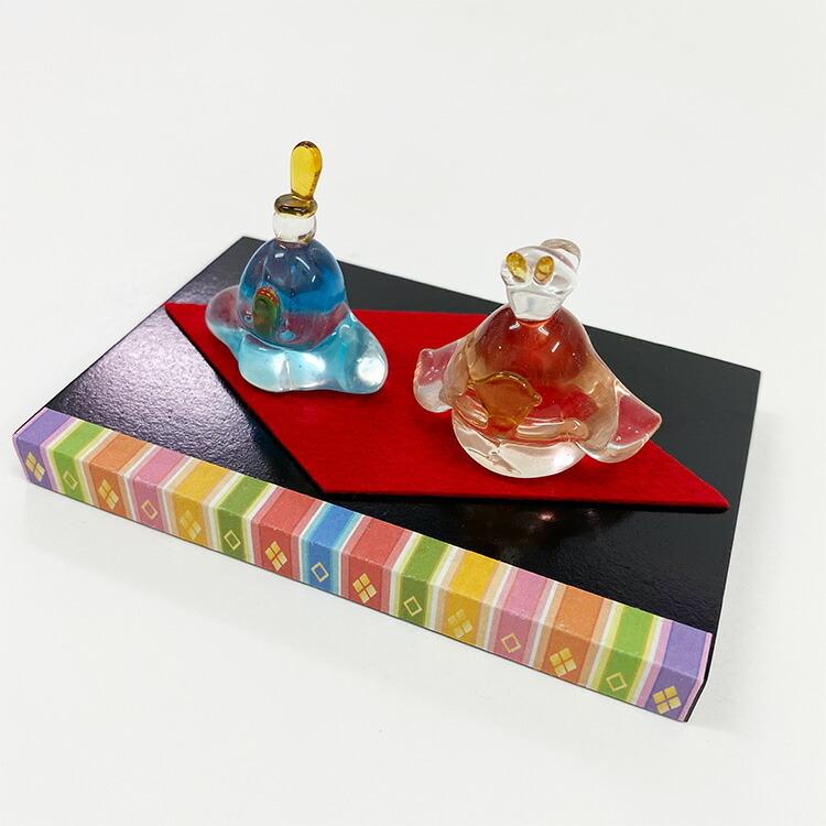 ガラス細工 ミニチュア 雛飾り-優花- 硝子細工 トンボ玉 雛壇 玄関